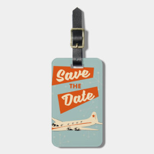 Save the Date vintage travel poster Luggage Tag