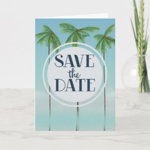 Save The Date Vintage Tropical Palms Note Card