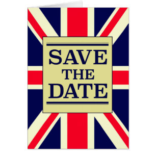 Save the Date Vintage Union jack