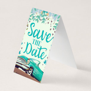 Save The Date Vintage Vintage Classic Car.