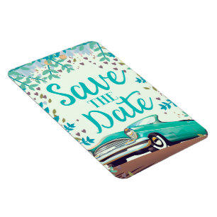 Save The Date Vintage Vintage Classic Car. Magnet