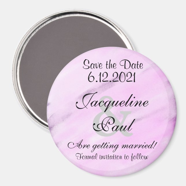 Save the Date Violet Watercolor Magnets (Front/Back)