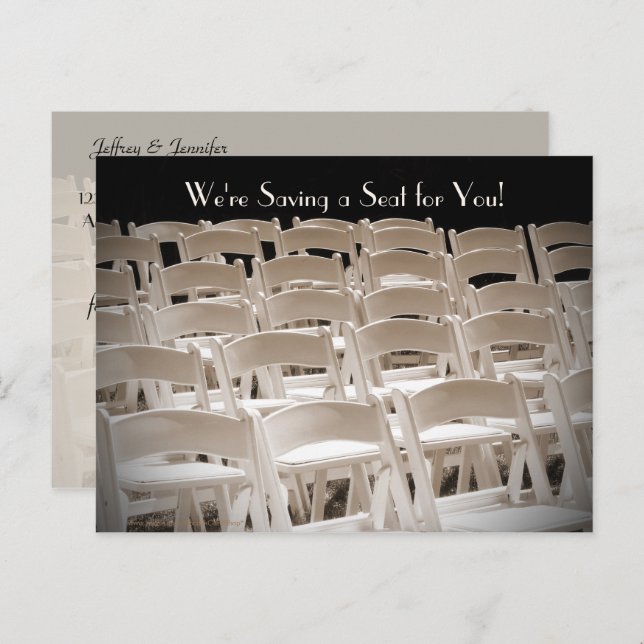 Save the Date Vow Renewal Ceremony Chairs Announcement Postcard (Front/Back)