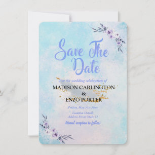Save The Date Watercolor Pastel Announcement