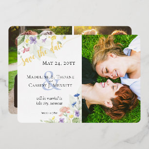 Save The Date Watercolor Wildflower Floral Wedding