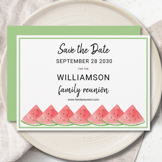 Save The Date Watermelon Summer Family Reunion  Invitation (Creator Uploaded)