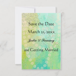 Save the Date Wedding Announcement Teal &  Green