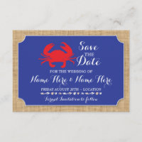 Save The Date Wedding Beach Crab Boil Invite