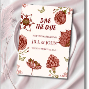 Save the Date Wedding Botanical Illustration