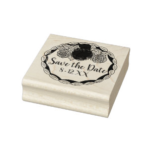 Save the Date Wedding Cake Love Rubber Stamp
