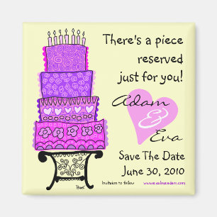 Save The Date Wedding Cake Magnet