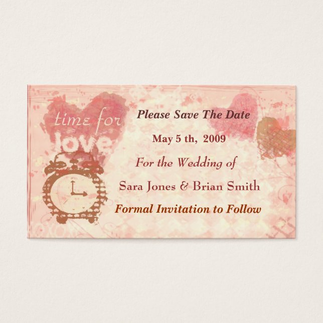 Save the Date Wedding Card (Business size) (Front)