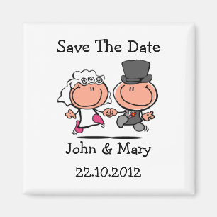 Save the Date Wedding Couple cartoon Magnet