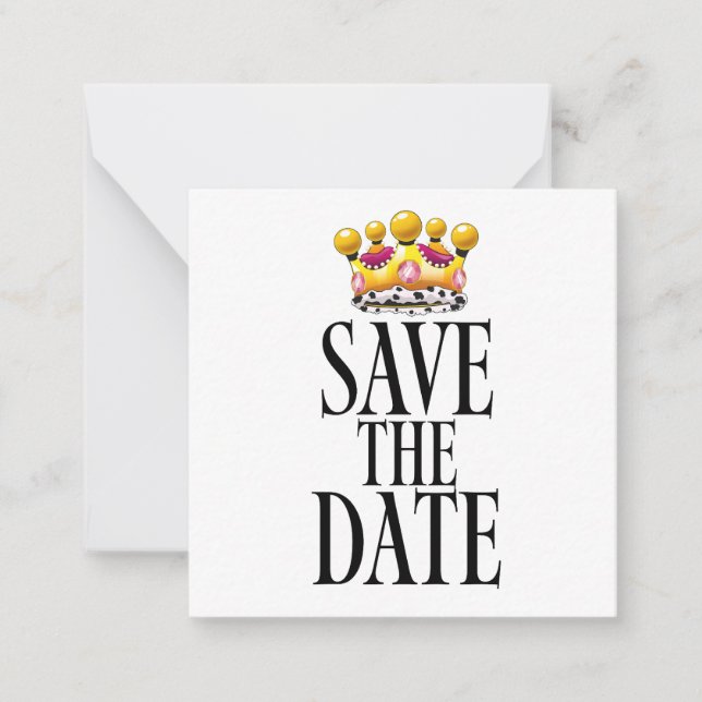 Save the Date wedding crown Card (Front)