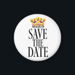 Save the Date wedding crown Magnet<br><div class="desc">Save the Date wedding crown with beautiful vintage style text.</div>