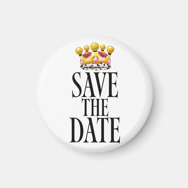Save the Date wedding crown Magnet (Front)