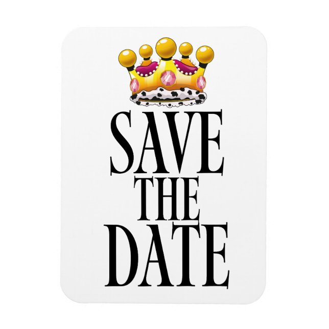 Save the Date wedding crown Magnet (Vertical)
