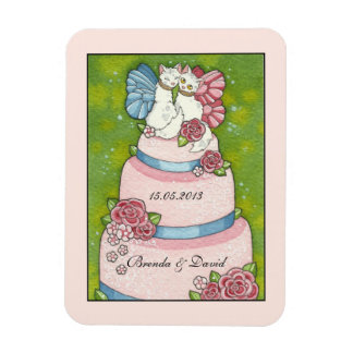Save the Date Wedding Cute Cat Cake Topper Magnet
