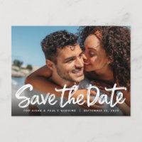 Save The Date Wedding Handwritten Script Photocard