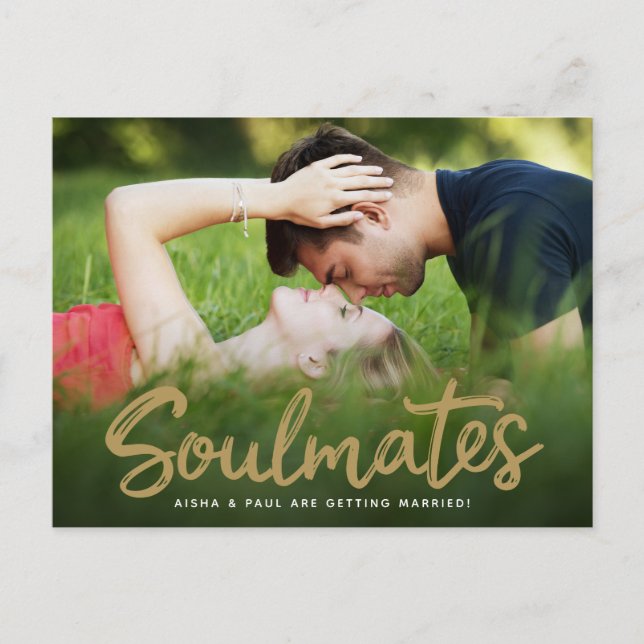 Save The Date Wedding Handwritten Script Photocard Postcard (Front)