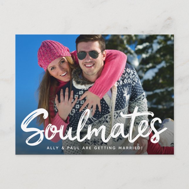 Save The Date Wedding Handwritten Script Photocard Postcard (Front)