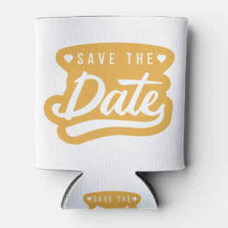 Save the date wedding invitation can cooler
