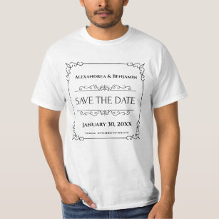 Save The Date Wedding Invitation Modern Custom  T-Shirt