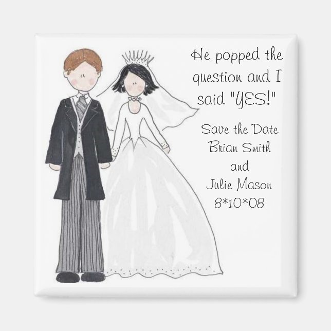 Save the Date Wedding Magnets (Front)