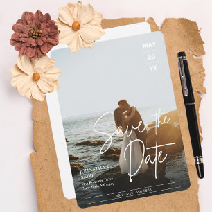 Save The Date Wedding Modern Elegant Photo