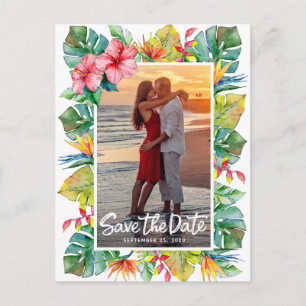 Save The Date Wedding Photo Tropical Postcard