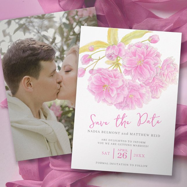 Save the date wedding pink blossom (Creator Uploaded)
