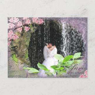 Save the Date Wedding Postcard Cherry Blossom