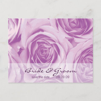 Save the Date Wedding Postcard Lilac roses