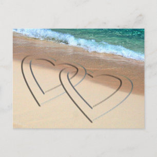 Save The Date Wedding Postcards Hearts Sands Beach