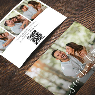 Save the Date Wedding Script Elegant Photo Invitation