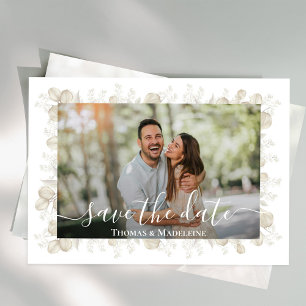 Save the Date Wedding Script Elegant Photo Invitation
