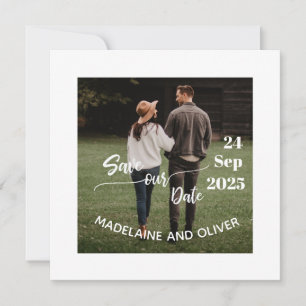 Save the Date Wedding Simple Photo Modern Invitation