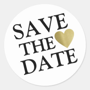 save the date wedding stylish  classic round stick classic round sticker