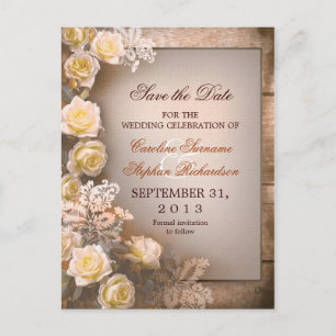 save the date wedding vintage postcards