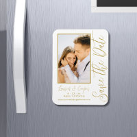 Save The Date White Gold Stylish Modern Wedding