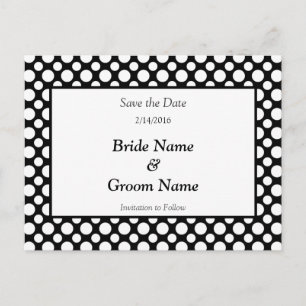 Save the Date White Polka Dot Postcard