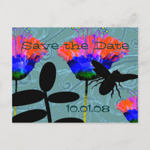 Save The Date Wild Flowers - Customised Announcement Postcard