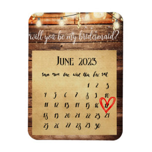 Save the Date Will You Be My Bridesmaid Custom Mag Magnet
