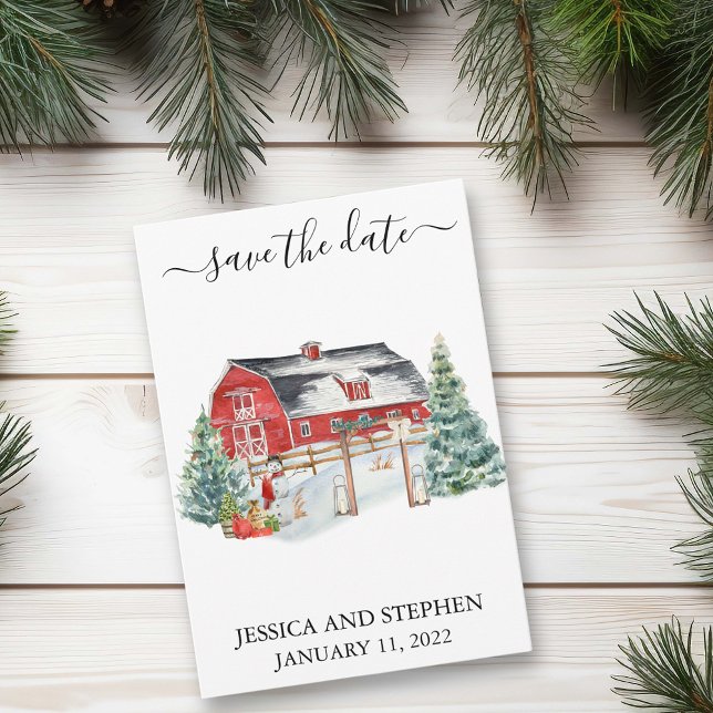 Save the Date Winter Barn Christmas Wedding (Creator Uploaded)