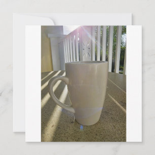 Save the date with coffee mug