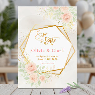 Save the Date with soft pastel flowers Invitation