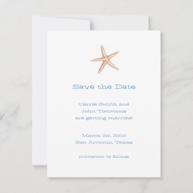 Save the Date with Starfish (Front)