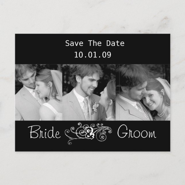 Save The Date with Your Photos Announcement Postcard (Front)