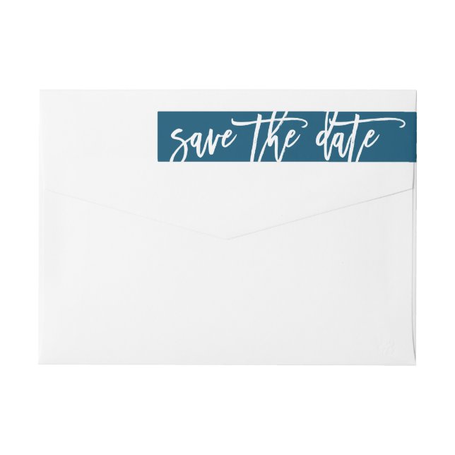 Save the date wraparound address label (Back)