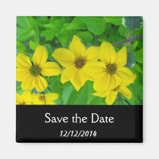 Save the date, yellow garden flowers magnet